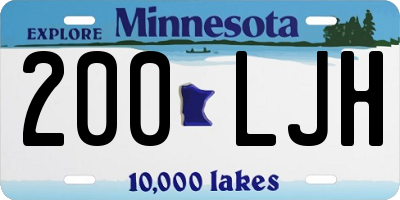 MN license plate 200LJH