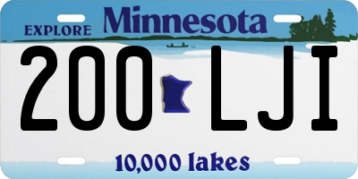 MN license plate 200LJI