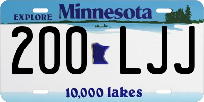 MN license plate 200LJJ