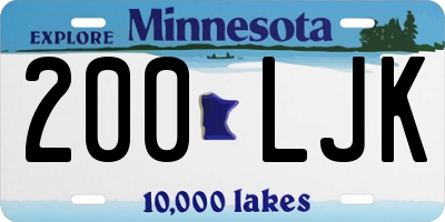 MN license plate 200LJK