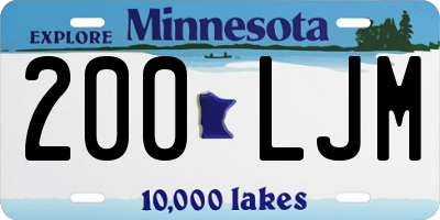 MN license plate 200LJM