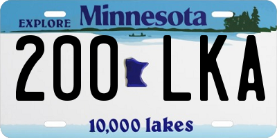 MN license plate 200LKA