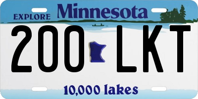 MN license plate 200LKT