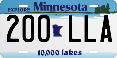 MN license plate 200LLA