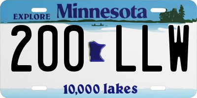 MN license plate 200LLW