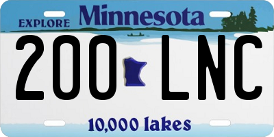 MN license plate 200LNC