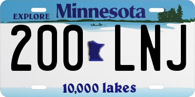 MN license plate 200LNJ