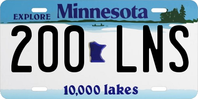 MN license plate 200LNS
