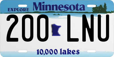 MN license plate 200LNU