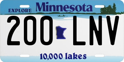 MN license plate 200LNV