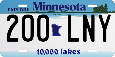 MN license plate 200LNY