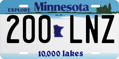 MN license plate 200LNZ