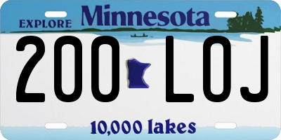 MN license plate 200LOJ