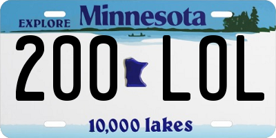 MN license plate 200LOL