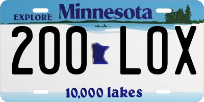 MN license plate 200LOX