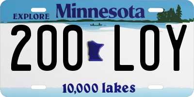 MN license plate 200LOY