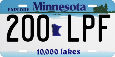 MN license plate 200LPF