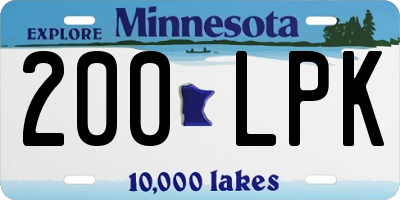 MN license plate 200LPK