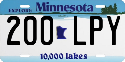 MN license plate 200LPY