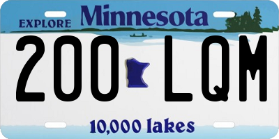 MN license plate 200LQM