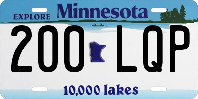 MN license plate 200LQP