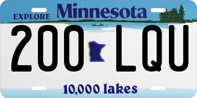 MN license plate 200LQU