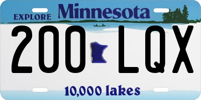 MN license plate 200LQX