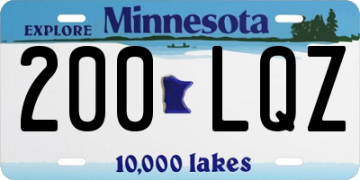 MN license plate 200LQZ