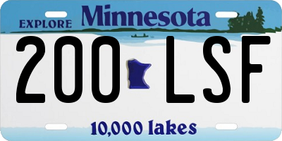 MN license plate 200LSF