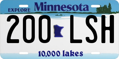 MN license plate 200LSH