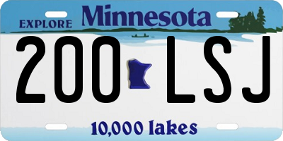 MN license plate 200LSJ