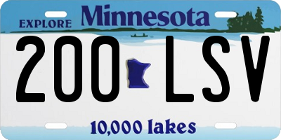 MN license plate 200LSV