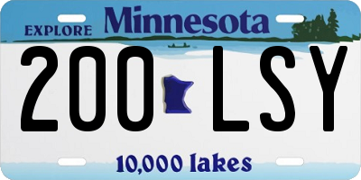 MN license plate 200LSY