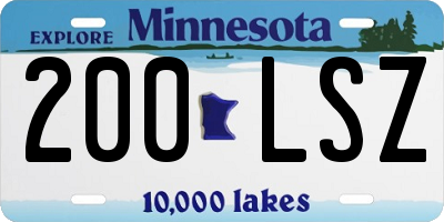 MN license plate 200LSZ