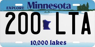 MN license plate 200LTA