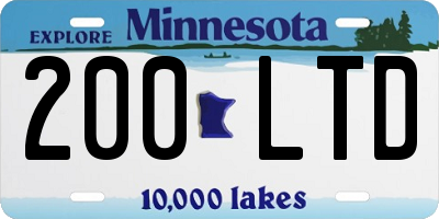 MN license plate 200LTD