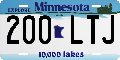 MN license plate 200LTJ