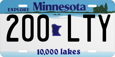 MN license plate 200LTY