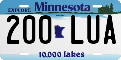 MN license plate 200LUA