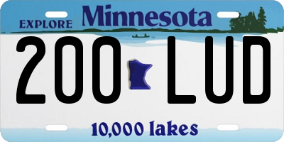 MN license plate 200LUD