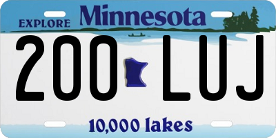 MN license plate 200LUJ