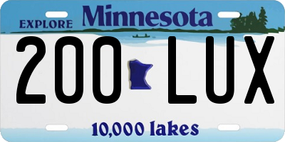 MN license plate 200LUX