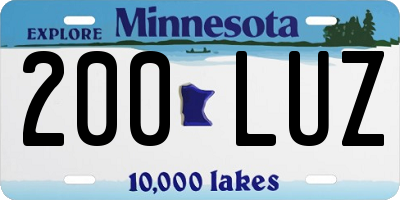 MN license plate 200LUZ