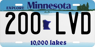 MN license plate 200LVD