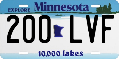 MN license plate 200LVF