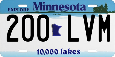 MN license plate 200LVM