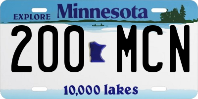 MN license plate 200MCN