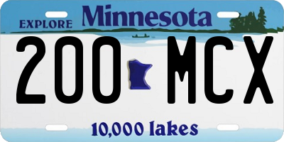 MN license plate 200MCX