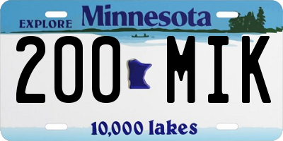 MN license plate 200MIK