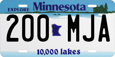 MN license plate 200MJA